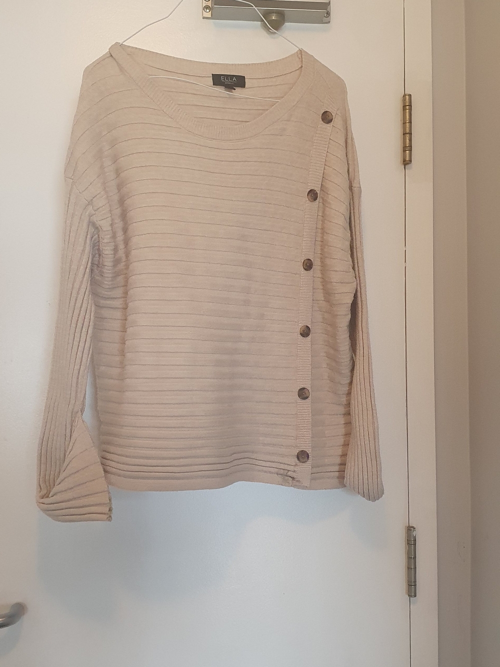 Ella 3XL Soft Knit Sweater – Ribbed Scoop-Neck Sweater with Button Side Detail